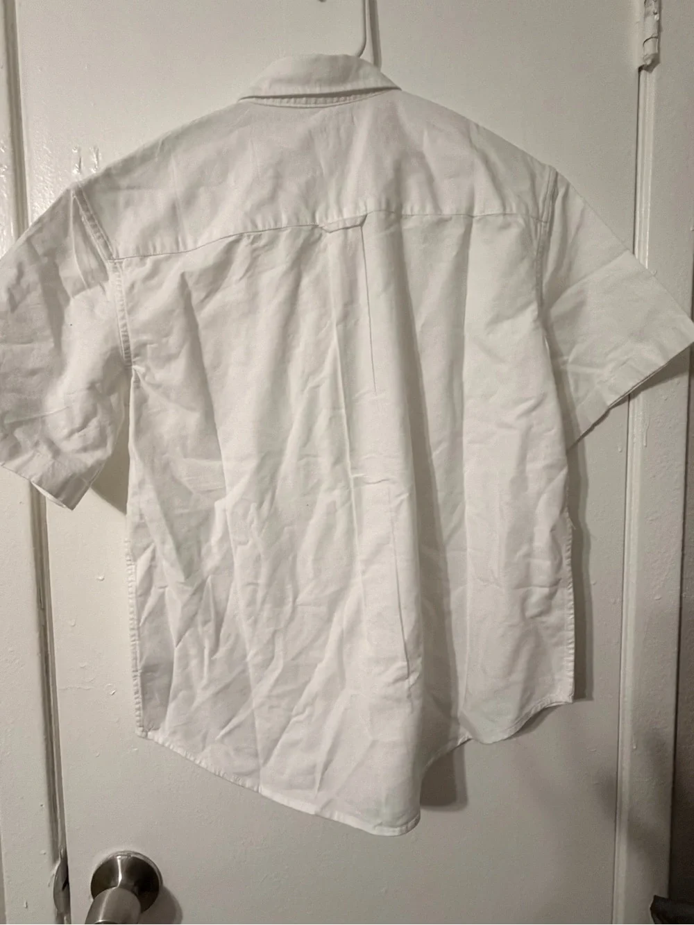 GAP Men's White Short-Sleeve Oxford Button-Down Shirt